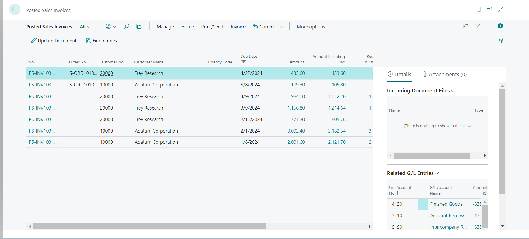 Outstanding Invoices